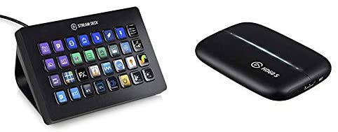 Elgato Stream Deck XL – Advanced Stream Control with 32 Customizable LCD Keys, for Windows 10 and macOS 10.13 or Later & Game Capture Card HD60 S – Stream and Record in 1080p60