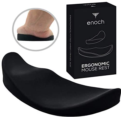 Enoch Ergonomic Mouse Wrist Rest, Palm Wrist Support Pad for Office Work, Gaming, Coding, Relief Sliding Gliding Wrist Pad (Black)