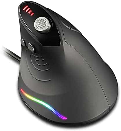 Ergonomic Gaming Mouse, Computer Vertical Gaming Mouse with Hand Pad, Customizable Buttons, Adjustable Precision 10000Max DPI, Multi-Function Joystick Design,Wired…