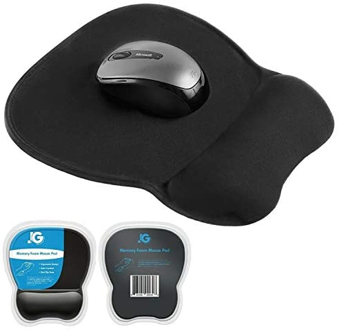 Ergonomic Mouse Pad with Wrist Rest Support, Black | Eliminates All Pains, Carpal Tunnel & Any Other Wrist Discomfort! Non-Slip Base, Stitched Edges! (1)