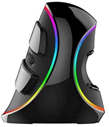 Ergonomic Mouse,Vertical Wired Mouse With RGB Color LED,5 Adjustable DPI(800/1200/1600/2400/4000),6 Buttons,Removable Palm Rest for Laptop,Desktop,PC,Computer,Macbook(Black)