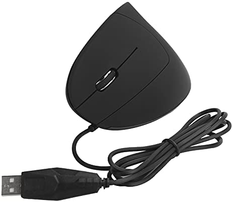 Ergonomic Vertical Mouse, Left Handed Adjustable 800/1200/1600DPI Optical Ergonomic Mouse for Laptop, USB Wired Computer Mice for Gaming Office(Black)