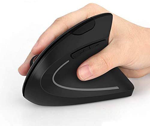 Ergonomic Wireless Mouse, Acedada Rechargeable 2.4G USB Wireless Vertical Ergonomic Mouse, 800 / 1200 /1600 DPI, for Laptop, Desktop, PC, Computer, Notebook – Black