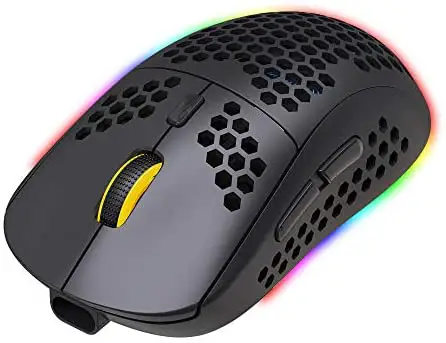 Essential Gaming Mouse, Mechanical Wireless Gaming Mouse RGB Wireless Gaming Mouse RGB Backlit Ergonomic Mouse Macro Programming with 6 Backlight Modes DPI 4 Gears Adjustable for Windows PC Gamers