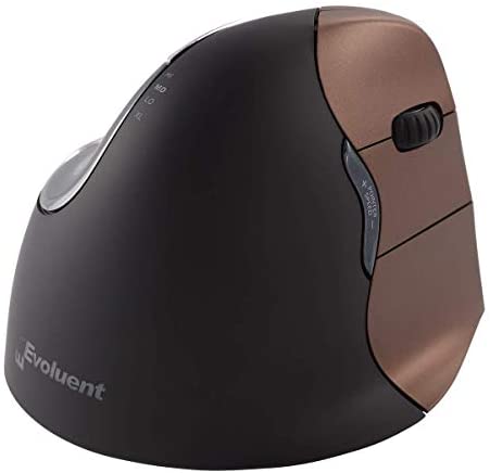 Evoluent VM4SW VerticalMouse 4 Right Hand Ergonomic Mouse with Wireless USB Receiver (Small Size.) The Original VerticalMouse Brand Since 2002