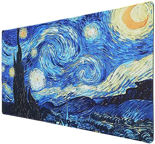 Extended Gaming Mouse Pad,BetterRain 3mm Thick XX-Large Non-Slip Rubber Base Mousepad with Stitched Edges,Non-Slip Base,Waterproof Keyboard Mouse Mat Desk Pad for Work, Game, Office, Home(Starry Sky)