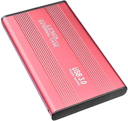 External Hard Drive 1TB 2TB, Slim External Hard Drive Portable Compatible with PC, Laptop and Mac 2TB-Red (2TB-YOP-A4)