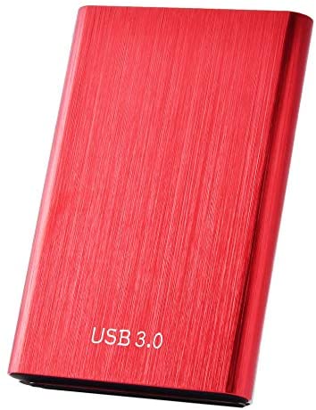 External Hard Drive,1TB 2TB Hard Drive Portable Slim External Hard Drive USB 2.0 Compatible with PC Laptop and Mac(2TB Red)