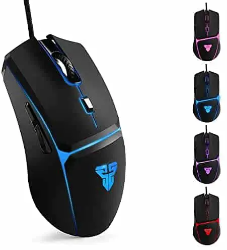 FANTECH Wired Gaming Mouse Lightweight-8000 DPI Optical Computer Mouse,4 RGB Backlit Modes, 6 programmable Buttons,Ergonomic Gamer Laptop PC Mice (Black)
