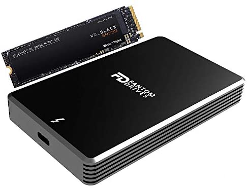FD Extreme – 1TB Portable NVMe SSD – Thunderbolt 3 40Gb/s – Up to 2800MB/s Transfer Speed – Black – Plug and Play with Mac – Intel Certified, WD Black Inside – (TB3X-2300N1TB)