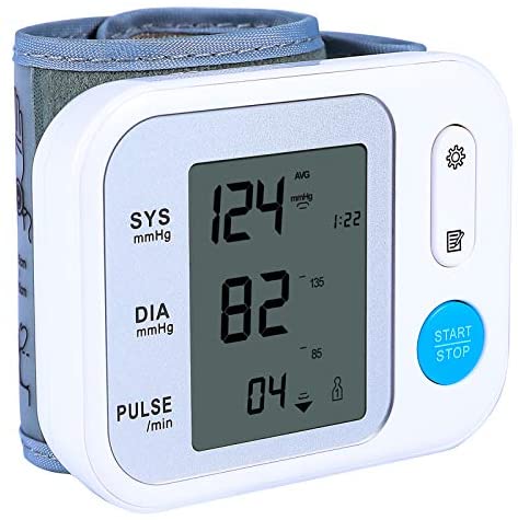 FIGTON Wrist Blood Pressure Monitor,Digital BP Cuff with Clear LCD Display,One Button Automatic & Accurate Wrist Blood Pressure Gauge,for Home Use,Best Present for Family,White