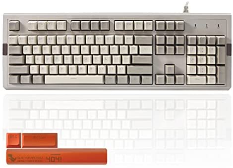 FLAGPOWER AK510 Retro RGB Mechanical Gaming Keyboard 104 Keys Anti-Ghosting – PBT SA Spherical Keycaps – Classic Grey-White Matching – RGB Backlight – Brown Switches