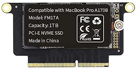 FLEANE FM17A 1TB PCIE 3.0×4 NVME 3D NAND TLC Flash SSD for MacBook Pro Retina A1708 (2016-2017) Included DIY Tools (1TB)