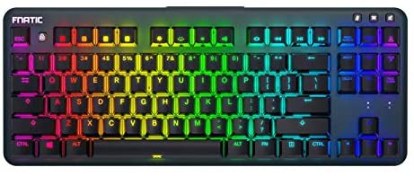 FNATIC miniStreak – LED Backlit RGB Mechanical Gaming Keyboard – MX Cherry Silent Red Switches – Small Compact Portable Tenkeyless Layout – Pro Esports Gaming Keyboard (US Layout; QWERTY)