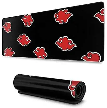 FPSMOUPD Extended Gaming Mouse Pad with Stitched Edges, Akatsuki Clan Large Mousepad with Non-Slip Rubber Base for Work & Gaming, Office & Home, 31.5×11.8×0.12inch