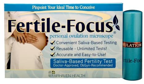 Fairhaven Health Fertile Focus Ovulation Test Kit, Women’s Fertility Monitor, Tracer and Predictor 3 Days in Advance, Accurate at-Home and Reusable Saliva Test, Results in Five Minutes