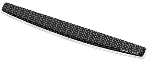 Fellowes Photo Gel Keyboard Wrist Rest with Microban Protection, Black Chevron (9550001)