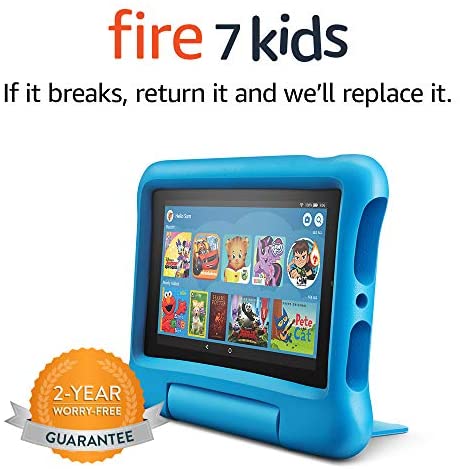 Fire 7 Kids Tablet, 7″ Display, 16 GB, Blue Kid-Proof Case