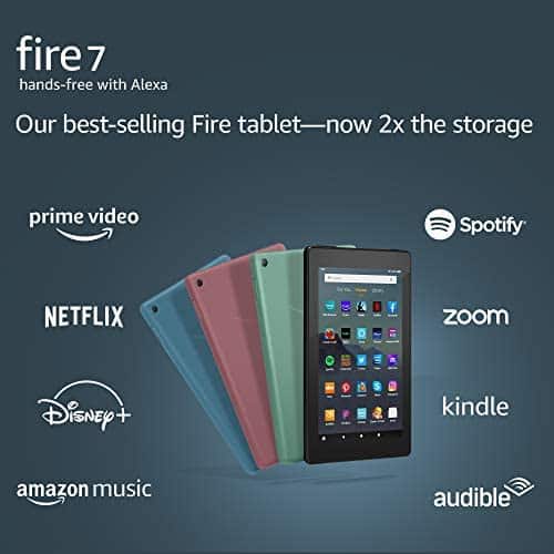 Fire 7 tablet, 7″ display, 16 GB, latest model (2019 release), Black