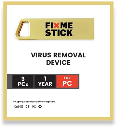 FixMeStick Gold Computer Virus Removal Stick for Windows PCs – Unlimited Use on Up to 3 Laptops or Desktops for 1 Year – Works with Your Antivirus