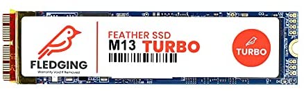 Fledging 1TB Turbo Feather M13 PCIe NVMe Gen 3.0×4 SSD Upgrade –DIY kit & OS Included– Compatible with Apple MacBook Air (2013-2015) & Pro (2013-2016), Mac Mini (2013) & Pro (2014), iMac (2013-2019)
