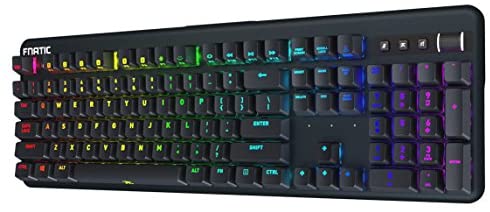 Fnatic Streak – LED Backlit Full RGB Mechanical Gaming Keyboard – Cherry MX Red Switches – Ergonomic Wrist Rest – Premium Pro Esports Gaming Design