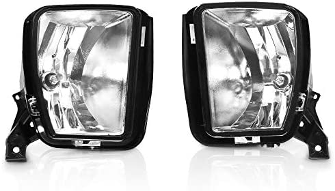 Fog Lights Compatible With 2013-2018 Ram 1500 & 2019-2021 Ram 1500 Classic Pickup Truck, Passenger & Driver Side Clear Lens Front Bumper Driving Lamp w/ 9006 12V 35W Bulbs by IKON MOTORSPORTS