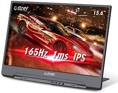 G-STORY 15.6” Portable Monitor, 1ms 165Hz Portable Gaming Monitor (Support 144Hz) Full HD 1080P, IPS Screen USB C Computer Monitor with HDMI Freesync for Laptop PS5 NS Xbox PS4 Phone with Smart Cover