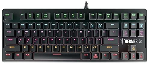 GAMDIAS Hermes E2 7 Color Backlit Gaming Mechanical Keyboard, 87 Keys, Blue Switches, Anti-ghosting, Multimedia Control Keys, with Metal Plate (Hermes E2)