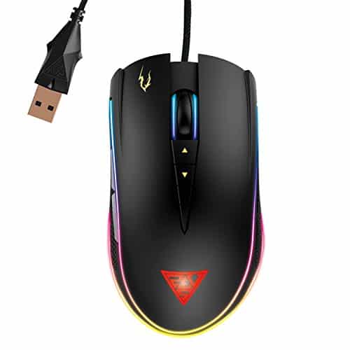 GAMDIAS Optical Gaming Mouse with RGB Streaming Light, HERA Software Supported, 8 Programmable keys, adjustable 1600 DPI (ZEUS P2