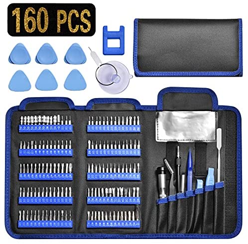 GANGZHIBAO 160pcs Electronics Repair Tool Kit Professional, Precision Screwdriver Set Magnetic with 140 Screwdriver for Repair Computer, iPhone, iPad, MacBook, PC, Tablet, Laptop, Xbox, Game Console
