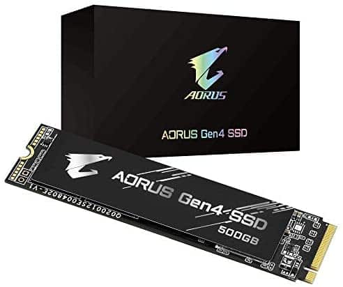 GIGABYTE AORUS Nvme Gen4 M.2 500GB PCI-Express 4.0 Interface High Performance Gaming, 3D TLC NAND Flash, External DDR Cache Buffer, SSD GP-AG4500G