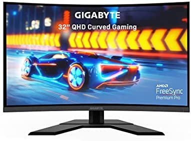 GIGABYTE G32QC A (32″ 165Hz 1440P Curved Gaming Monitor, 2560 x 1440 VA 1500R Display, 1ms (MPRT) Response Time, 93% DCI-P3, VESA Display HDR400, FreeSync Premium Pro
