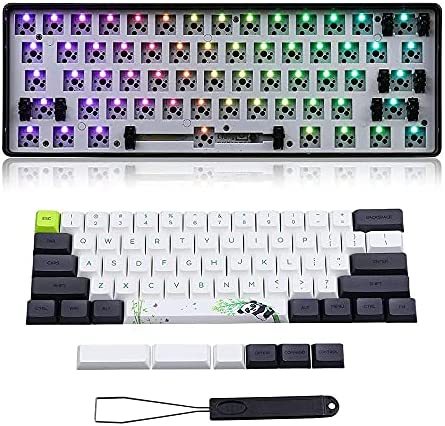 GK61X RGB Hotswap Custom DIY Kit with 61 Keys PBT Thermal Sublimation GSA Keycaps Set for 60% Keyboard, PCB Mounting Plate Case