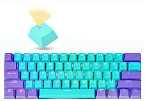 GTSP Backlit Keycaps for 60 Percent Keyboard, RK61 PBT Keycaps OEM Profile with Key Puller for Cherry MX Gateron Kailh Switches GK61/Ducky One 2 Mini/Anne Pro 2 Gaming Keyboard (Zilian-2)