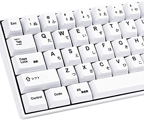 GTSP (ONLY KEYCAPS) 135 Keycap Set, Cherry Profile DYE-Sub Japanese Keycaps with 6.25U/6U Space Bar for Cherry MX Switches and TKL ALT 65% Fullsize Gaming Keyboards, Minimalist White