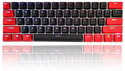 GTSP ONLY Keycaps 60% Percent, Red PBT Key Cap Set with 6.25U Space Key for Cherry MX Gateron Kailh Switches Anne PRO2/RK61/GK61 Gaming Keyboard (Black Dragon)