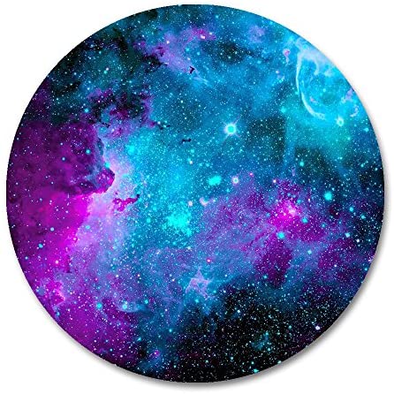 Galaxy Round Mouse Pad by Smooffly,Blue Purple Galaxy Customized Round Non-Slip Rubber Mousepad Gaming Mouse Pad 7.87″X7.87″ inch