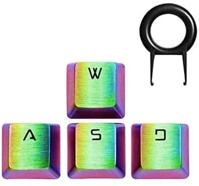 GamCap FPS & MOBA Custom Gaming Keycap,Keycaps Set(WASD Keys) Include Key Puller,Durable Stainless Steel Metal Keycap Compatible with Mechanical Gaming Keyboard 60% Keyboard Cherry Mx Switch