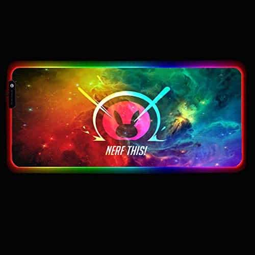Game Overwatch Cool Large RGB LED Gaming Computer Mouse pad Large Gamer XXL Mouse Carpet Big PC Desk Play Mat Backlit 24x12x0.15 inch