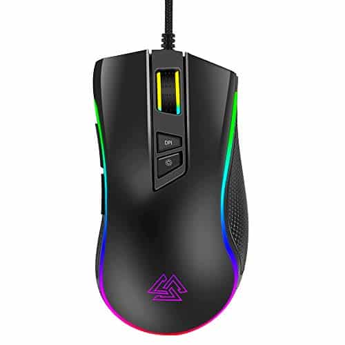 Gaming Mouse, ARCHEER High Performance Wired Ergonomic Mouse for Computer/Laptop/PC, Plug And Play,5 Adjustable DPI Up to 4800, RGB USB Gamer Mice For Win10/8/ 7/Vista/XP/2000/ME/98/NT/MAC OS 8.6
