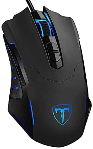 Gaming Mouse, Biijok Wired Ergonomic LED Mouse with Programmed Buttons, Adjustable 7200 DPI, 16 Million Color Backlight, USB Backlit Gaming Mice for Computer Laptop PC Mac Windows (Black)