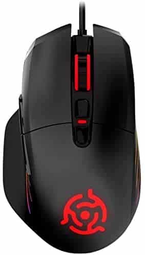 Gaming Mouse, GM21 Wired Gaming Mouse , Braided Cable, 10000 DPI, 8 Programmable Buttons Customizable RGB LEDs Comfortable Ergonomic Mouse, PC Computer mouse for Laptop Desktop Gaming Supports Windows