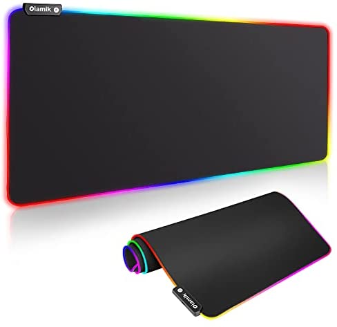 Gaming Mouse Pad Large, Oiamik Glorious Mousepad Desk Mat XL Keyboard and Mouse Pad with Lighting Modes, RGB Mouse Pads for Laptop Computer Work PC Games 800 x 300mm / 31.5 x 11.8in (X-Large)