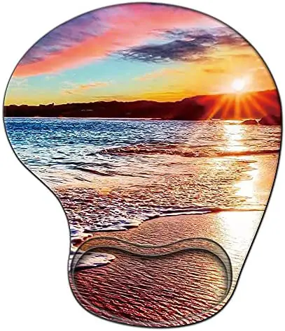 Gaming Mouse Pad with Wrist Support,Glorious Ergonomic Mousepad, Cute Computer Laptop Mouse Pads as Home Office Decor Accessories or Ideal Colorful Beach