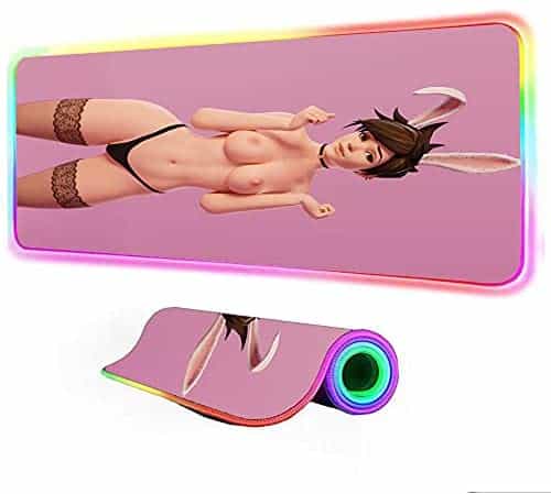 Gaming Mouse Pads Overwatch Anime Girl Sexy Gaming RGB Large Mouse Pad Gamer Big Mat Computer pad Led Backlight XXL Keyboard Desk 31.49 inch x12 inch