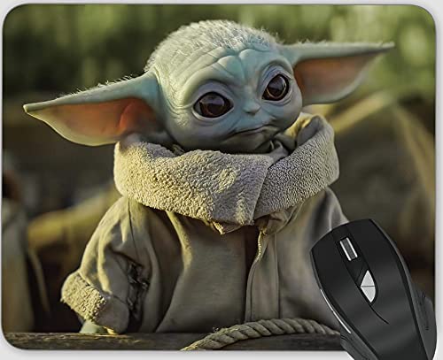 Gaming Mouse Pads, Personalized Design Rectangle Mouse Mat for Cute Women, Girls, Non-Slip Rubber Mousepad for Office Computers Laptop (Baby Yoda)