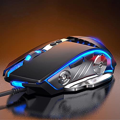 Gaming Mouse USB Wired RGB Backlit Silent Click Gamer Mouse with 4 Adjustable DPI Up to 3200, Comfortable Grip Ergonomic Optical Gaming Mice for Laptop PC Gamer Computer Desktop