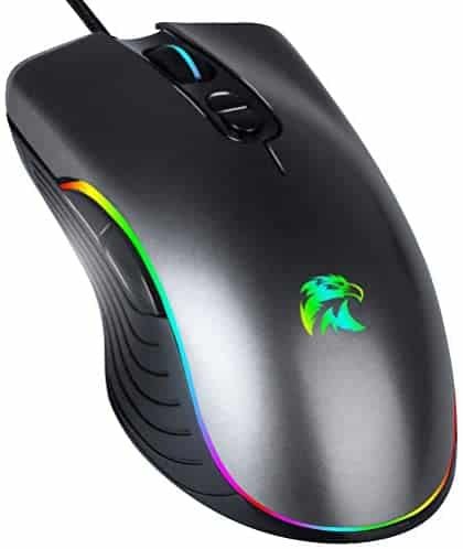 Gaming Mouse Wired Mouse USB Optical Computer Mice with RGB Backlit 6400 DPI Optical Sensor 7 Buttons for Windows 7/8/10/XP Vista Linux