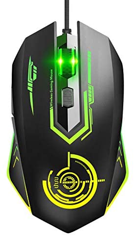 Gaming Mouse Wired, UHURU Gaming Mouse with 6 Programmable Buttons, 4 Adjustable DPI Up to 4800, 7 RGB Backlit Modes Ergonomic MMO Rechargeable Gaming Mouse for PC Laptop